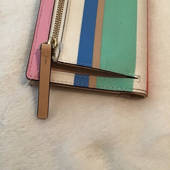Kate Spade Grove Street Dune Stripe Staci Slim Bifold Wallet - Picture 9 of 10